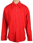 Tom Petty Owned & Worn Red Long-Sleeved Button Down Shirt