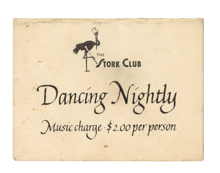 Stork Club Rare Original Tabletop Card