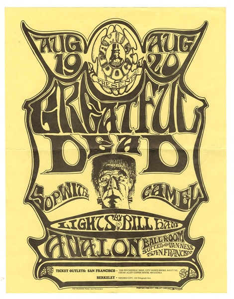 Grateful Dead Original 1966 Avalon Ballroom Family Dog Concert Flyer Handbill (FD-22)
