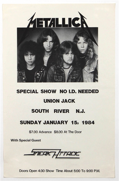 Metallica Original 1984 Concert Poster
