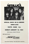 Metallica Original 1984 Concert Poster