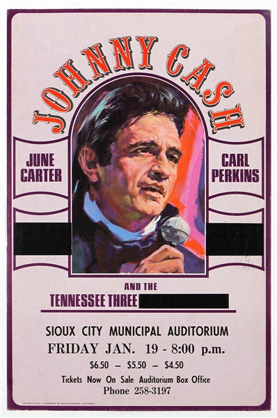 Johnny Cash Circa 1970s Original Concert Poster