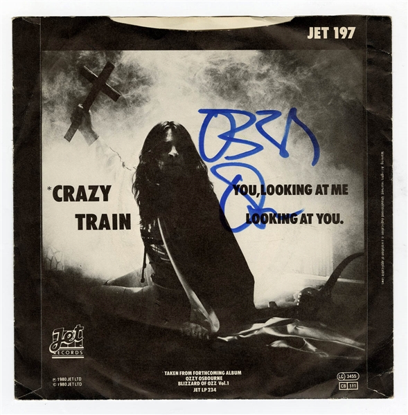 Ozzy Osbourne Signed "Crazy Train" 45 JSA