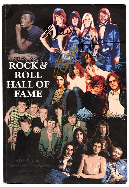 ABBA Signed Rock & Roll Hall of Fame Induction Magazine and Photographs