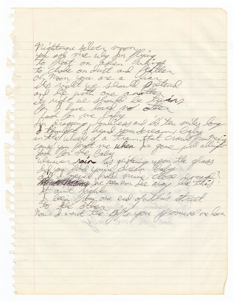 Mark Lanegan Handwritten Song Lyrics