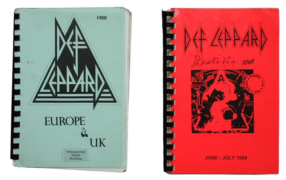 Def Leppard Rick Allen Owned “Hysteria” 1988 Tour Itineraries