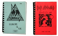 Def Leppard Rick Allen Owned “Hysteria” 1988 Tour Itineraries