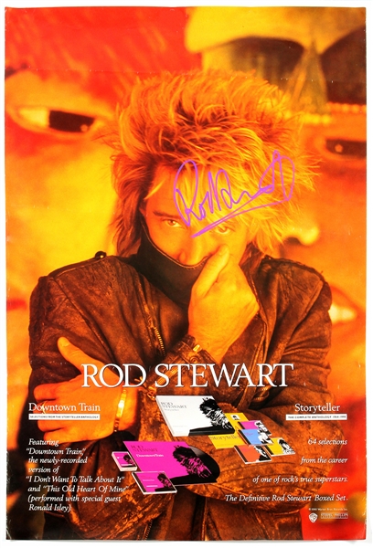 Rod Stewart Signed "Downtown Train" and "Storyteller" Boxed Set Promotional Poster