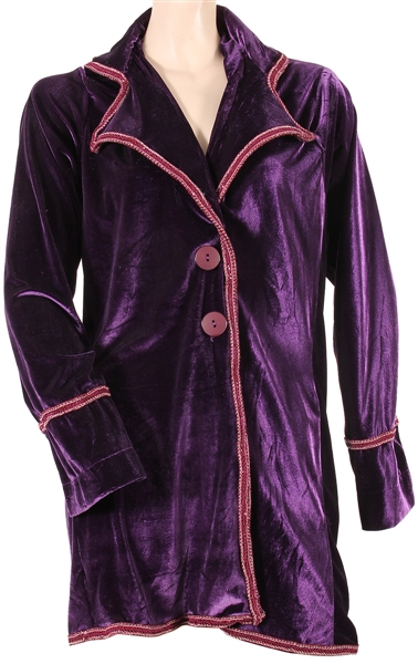 Janis Joplin Owned and Worn Long-Sleeved Purple Velvet Top