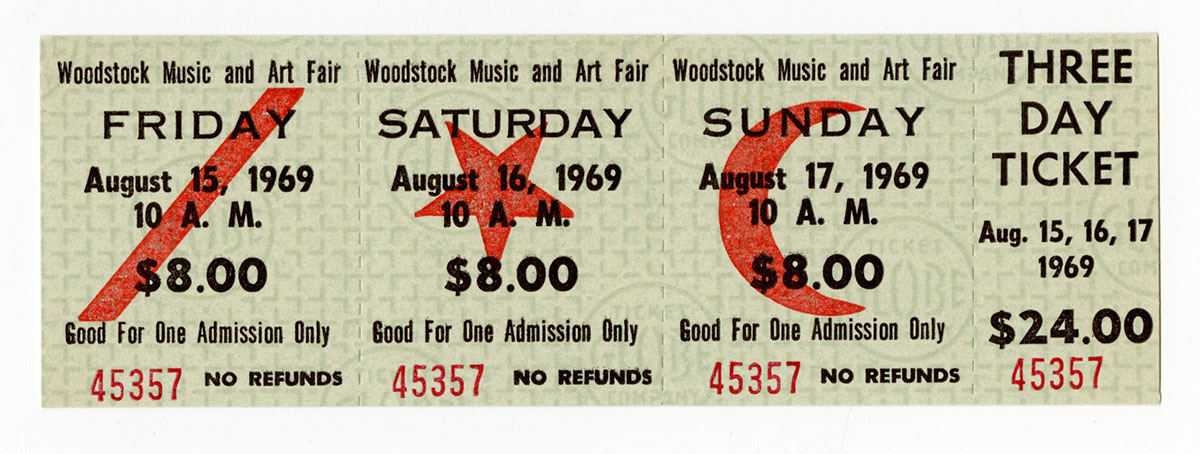 Full ticket. The who Woodstock 1969. One Day ticket. Brand Day билет.