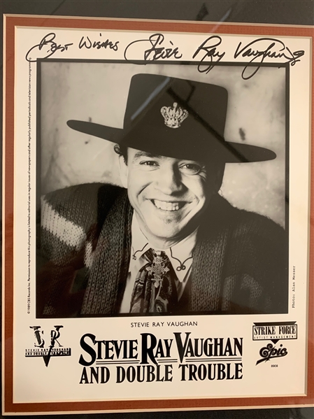 Stevie Ray Vaughan Signed Promotional "Double Trouble" Photograph