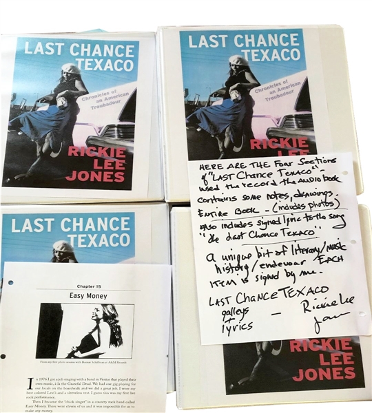 Rickie Lee Jones Handwritten and Signed "The Last Chance Texaco" Lyrics with Hand-Annotated and Signed Original Galleys Used for Audio Book Recording