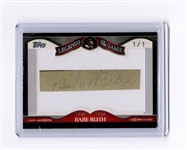 Babe Ruth 2009 Topps Authentic 1/1 “Legends Of The Game” Card