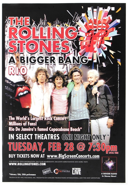 Rolling Stones "A Bigger Bang" Rio Concert Viewing Poster