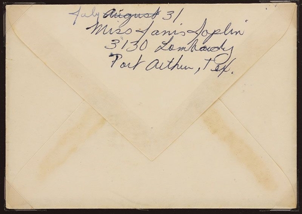 Janis Joplin Handwritten Address With Original 1968 Handbill