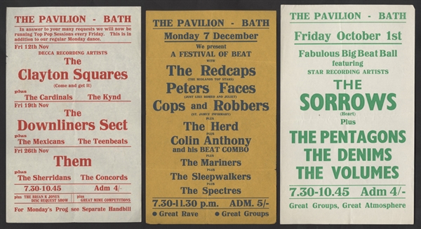 The Pavilion Bath UK Original Concert Handbills (3)