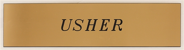Usher Original Taj Mahal Backstage Dressing Room Sign