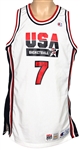 Larry Bird Game Worn and Twice-Signed 1992 Summer Olympics USA #7 Jersey JSA, MEARS & Celtics LOAs