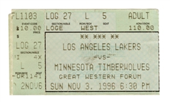 Kobe Bryant 11/3/1996 Debut Game Worn and Signed Sneakers with Debut Ticket MEARS