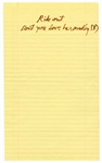 Jim Morrison Handwritten Love Her Madly Working Lyrics