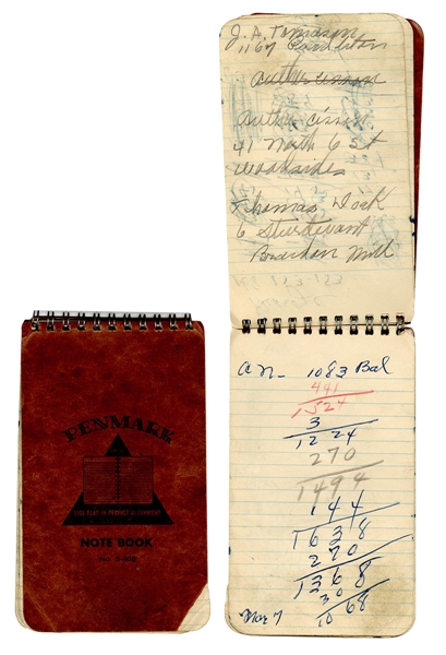 "Shoeless Joe" Jackson Owned and Handwritten Notebook Beckett