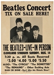 The Beatles Original 1966 Cleveland Stadium Cardboard Concert Poster