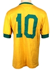 Pelé Historic Signed and National Match Worn Jersey on 10/6/1976 Last National Game MEARS & JSA