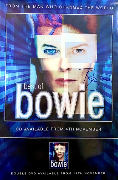 David Bowie Signed "Best of Bowie" Poster David Bowie Autographs LOA