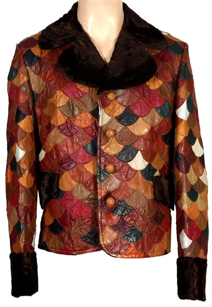 Elvis Presley Owned & Worn Leather Patchwork Jacket with Fur Trim