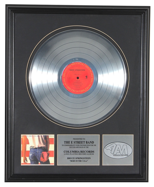 Bruce Springsteen "Born in the U.S.A." Original AAM Platinum Record Album Award Presented to The E Street Band