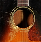 Keith Richards Owned, Heavily Stage Played & Gun Shot Gibson 1952 SJ Southern Jumbo Sunburst Acoustic Guitar