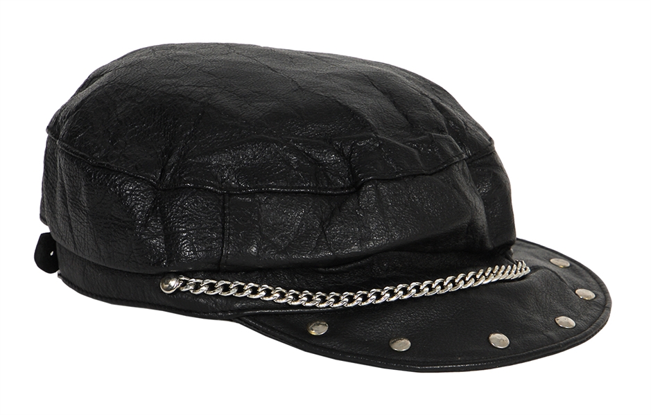 Queen Freddie Mercury Owned and Worn Leather Bikers Cap