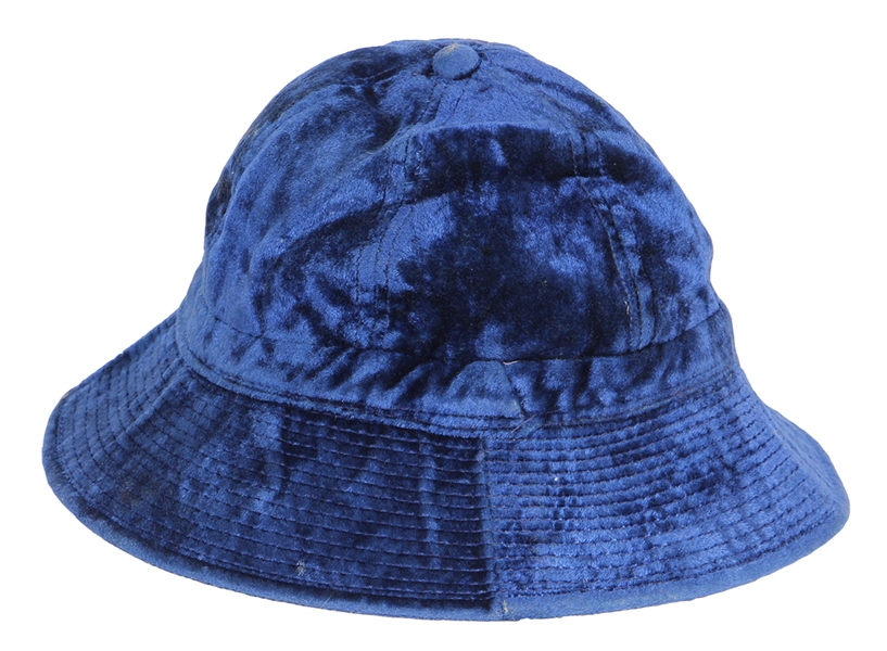Janis Joplin Owned and Worn Blue Velvet Hat
