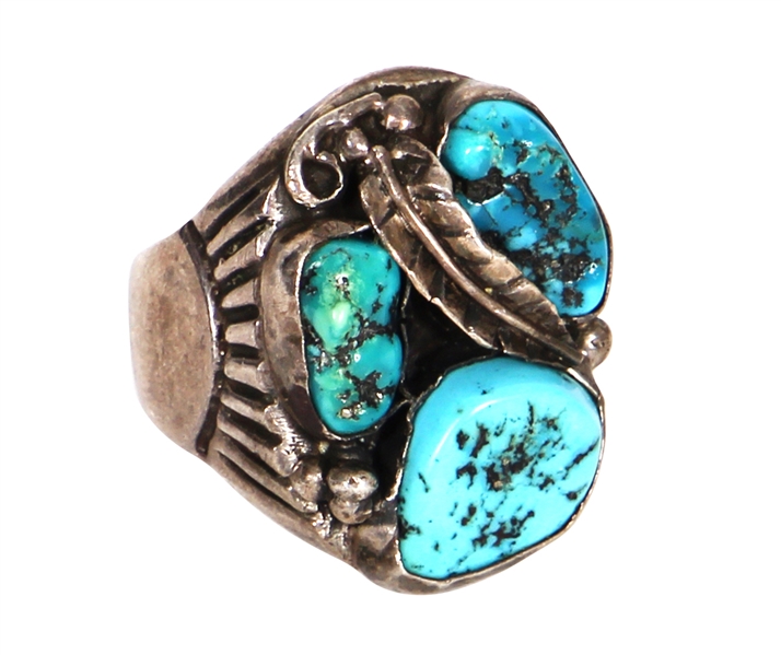 Elvis Presley Owned and Worn Silver Turquoise Ring