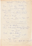 Queen Freddie Mercury "Time" Handwritten Lyrics & Performance Notes JSA