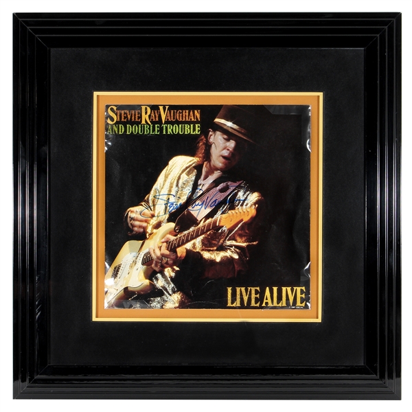 Stevie Ray Vaughan Signed "Live Alive" Album Display PSA