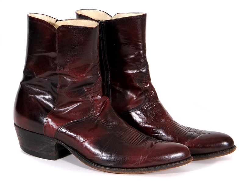Elvis Presley Owned & Worn Brown Leather Boots