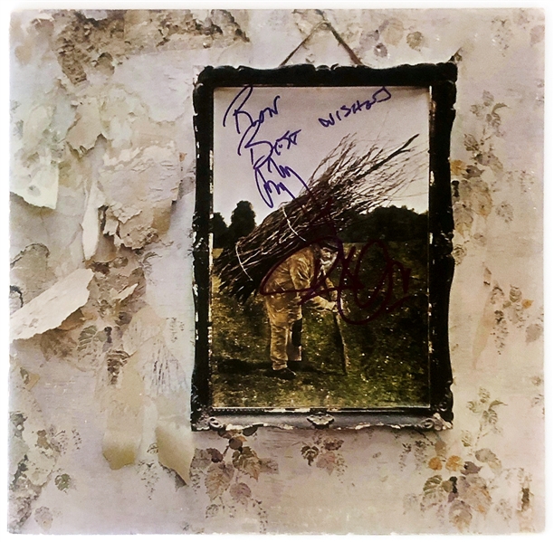 Led Zeppelin Jimmy Page & Robert Plant Signed "Led Zeppelin IV" Album JSA