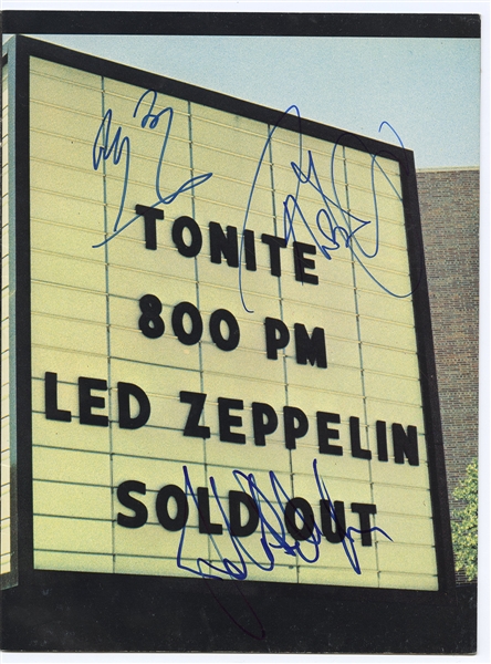 Led Zeppelin Signed 1977 U.S. Concert Tour Program