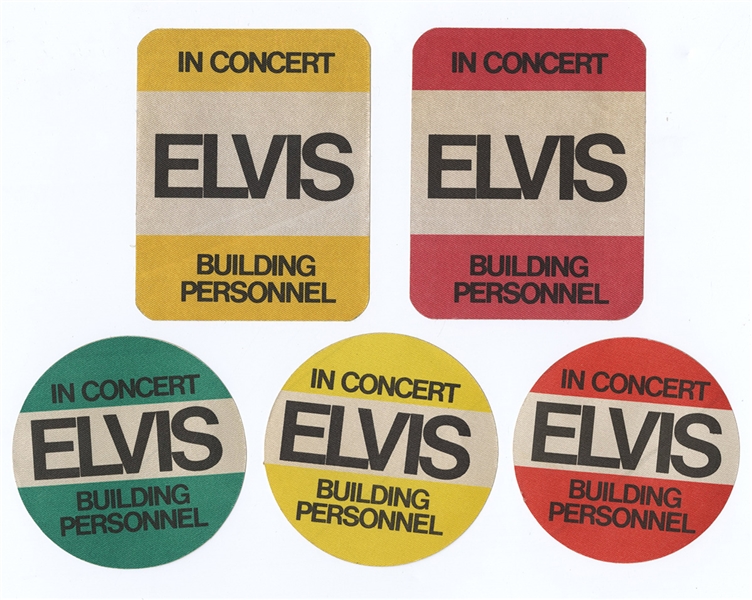 Elvis Presley Original "Elvis In Concert" Building Personnel Backstage Passes (5)