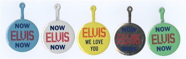Elvis Presley Original "Elvis Now" Las Vegas Backstage Concert Pass Pins (5)
