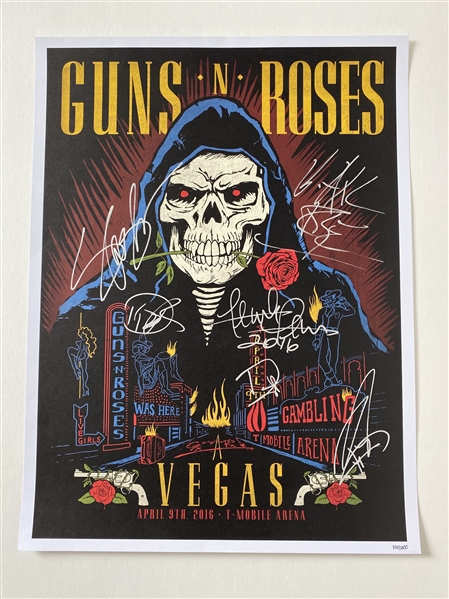 Guns N Roses Band Signed Vegas Concert Poster
