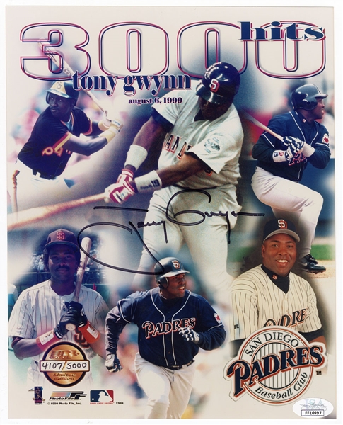 Tony Gwynn Signed 3000 Hits Flyer JSA