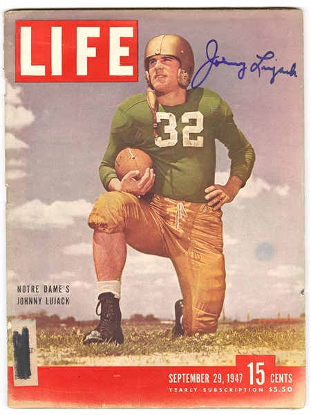 Johnny Lujack Signed 1947 Edition of Life Magazine