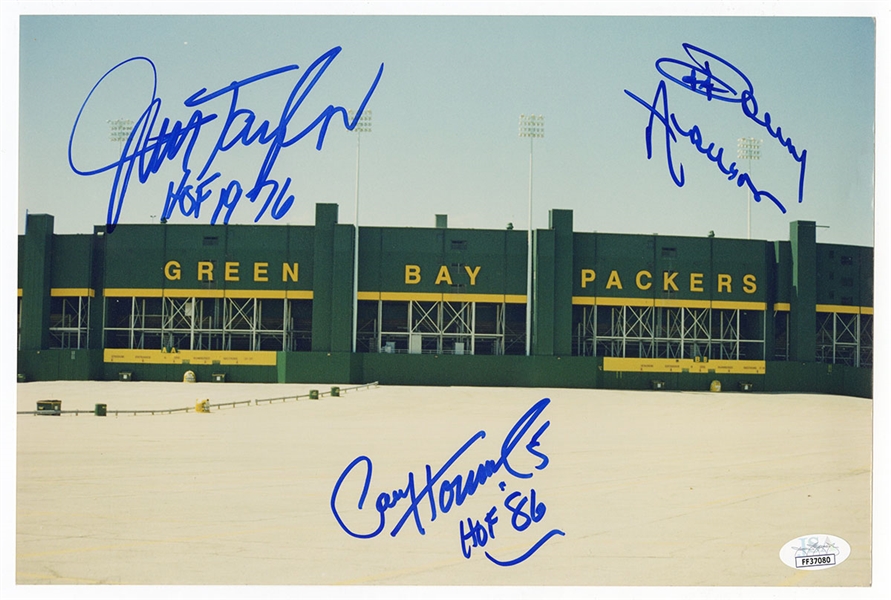 Jim Taylor, Paul Hornung, and Donny Anderson Signed Photograph JSA