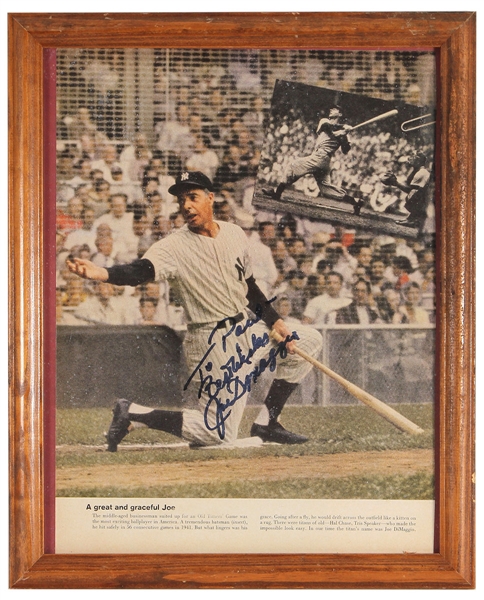 Joe DiMaggio Signed and Framed Photograph