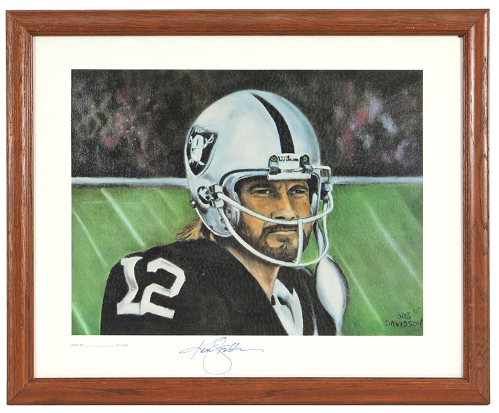 Ken Stabler Lithograph Signed by Stabler and Bob Davidson