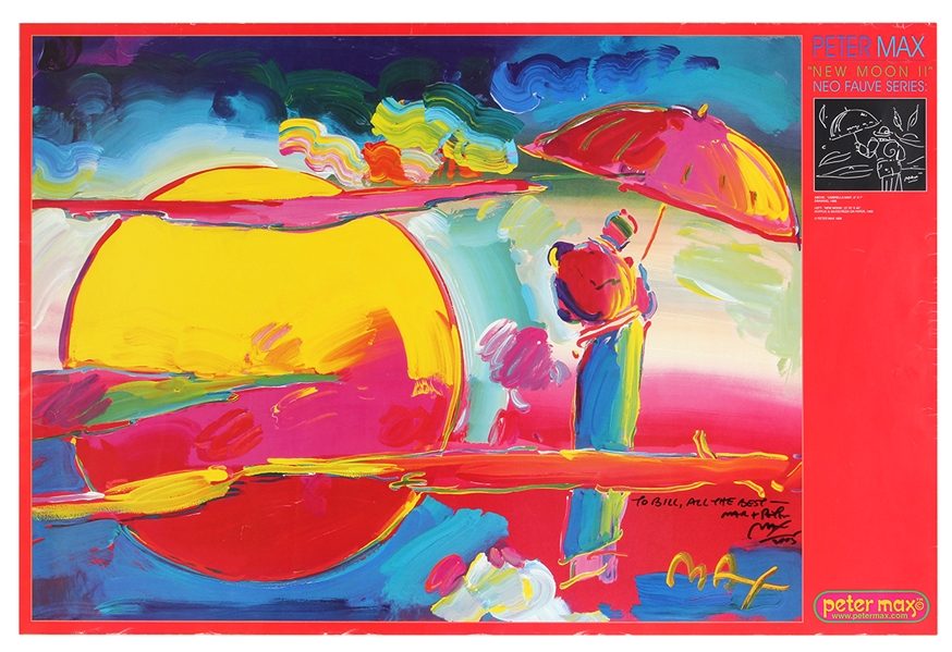 Peter Max Signed “New Moon II” Release Poster