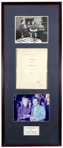 The Jackie Gleason Show Original Script and Signed Photo Display