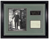 Boris Karloff Signed Cut Frankenstein Display JSA